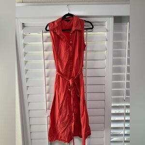 Coral Sleeveless Banana Republic Dress